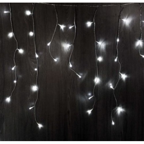 480LED 16.25m Icicle Lights - White Colour Solar (Clear Cable)